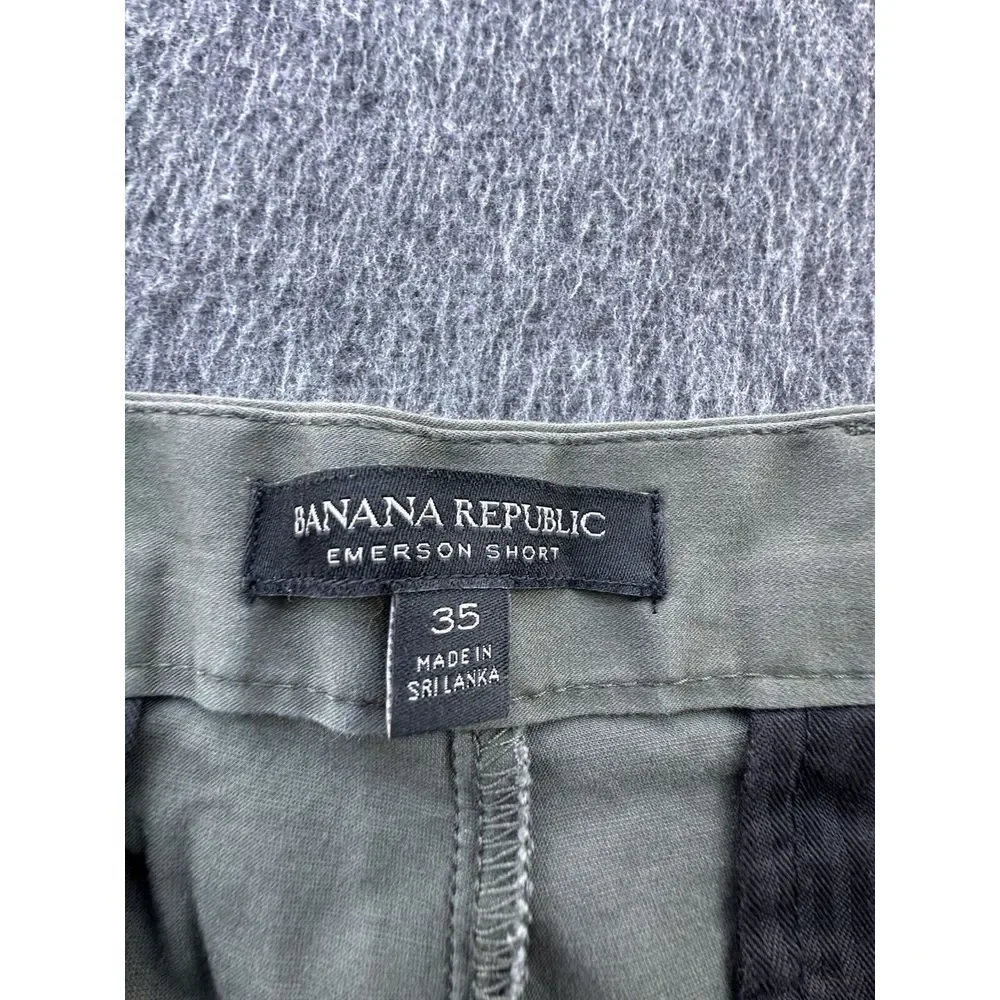 Banana Republic Shorts Mens Size‎ 35 Green Emerson Chino Flat Front Pockets